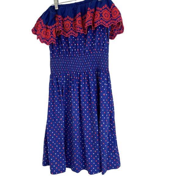 Lilly Pulitzer Kalama Off Shoulder Smock Dress Blue S RDD10673 Resort Vacay - Picture 10 of 10